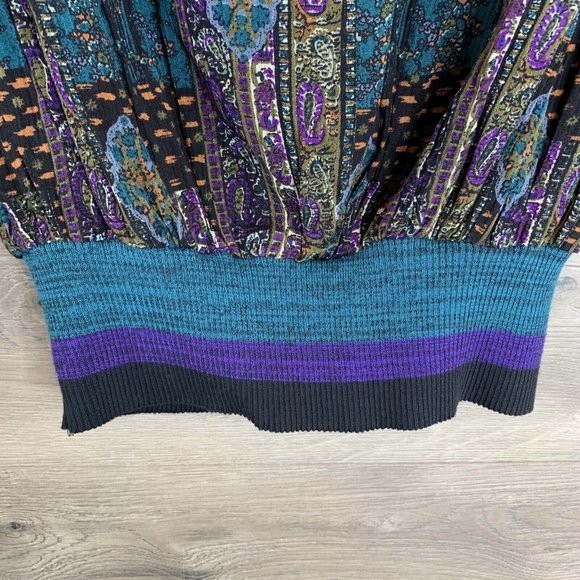 Donna Toran Womans L Skirt and Blouse Shoulder Pads 2 Piece Knit Collar Sleeves - Picture 5 of 12